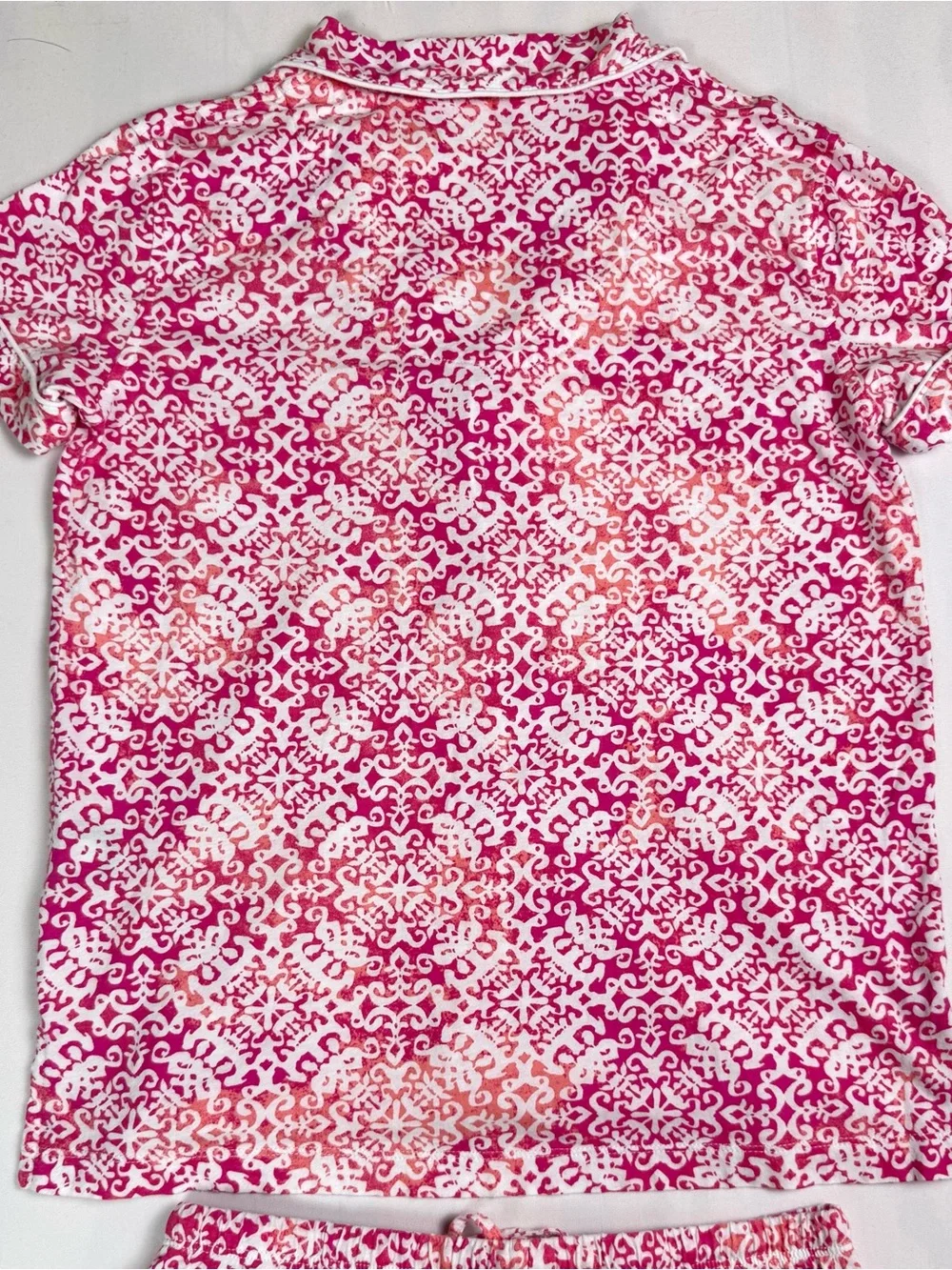 Lauren Ralph Lauren Pajama Set XS Pink Floral Button Front Capri PJs Sleepwear